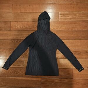 Black Hooded Long Sleeve Top